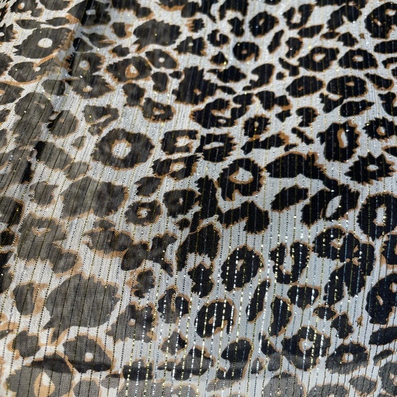 Velvet By Graham & Spencer Peyton Leopard Blouse TUNIC Womens Sz XS metallic - Picture 7 of 14